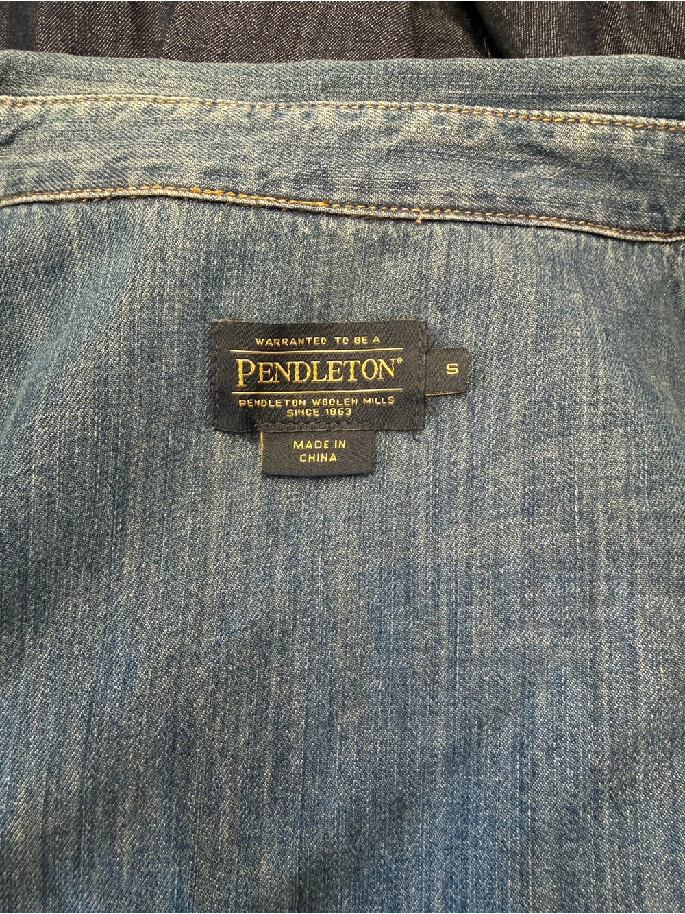 Pendleton Western 100% Cotton Pearl Snap Denim Shirt Dress | Western Cowgirl | S - Picture 8 of 9